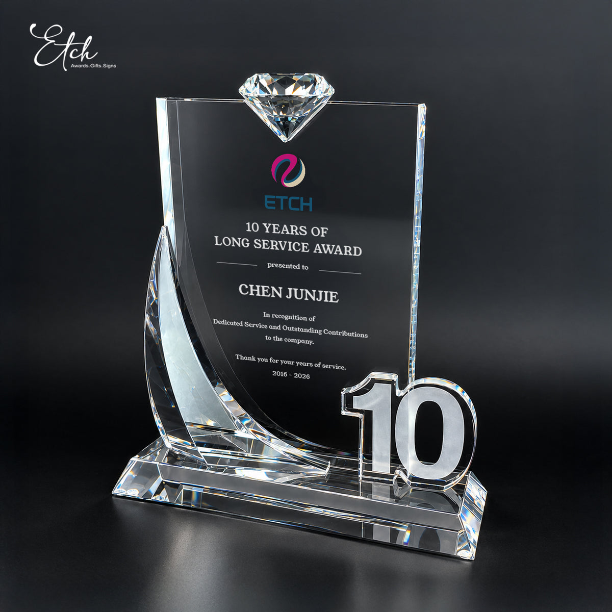 Elegant Diamond Long Service Award