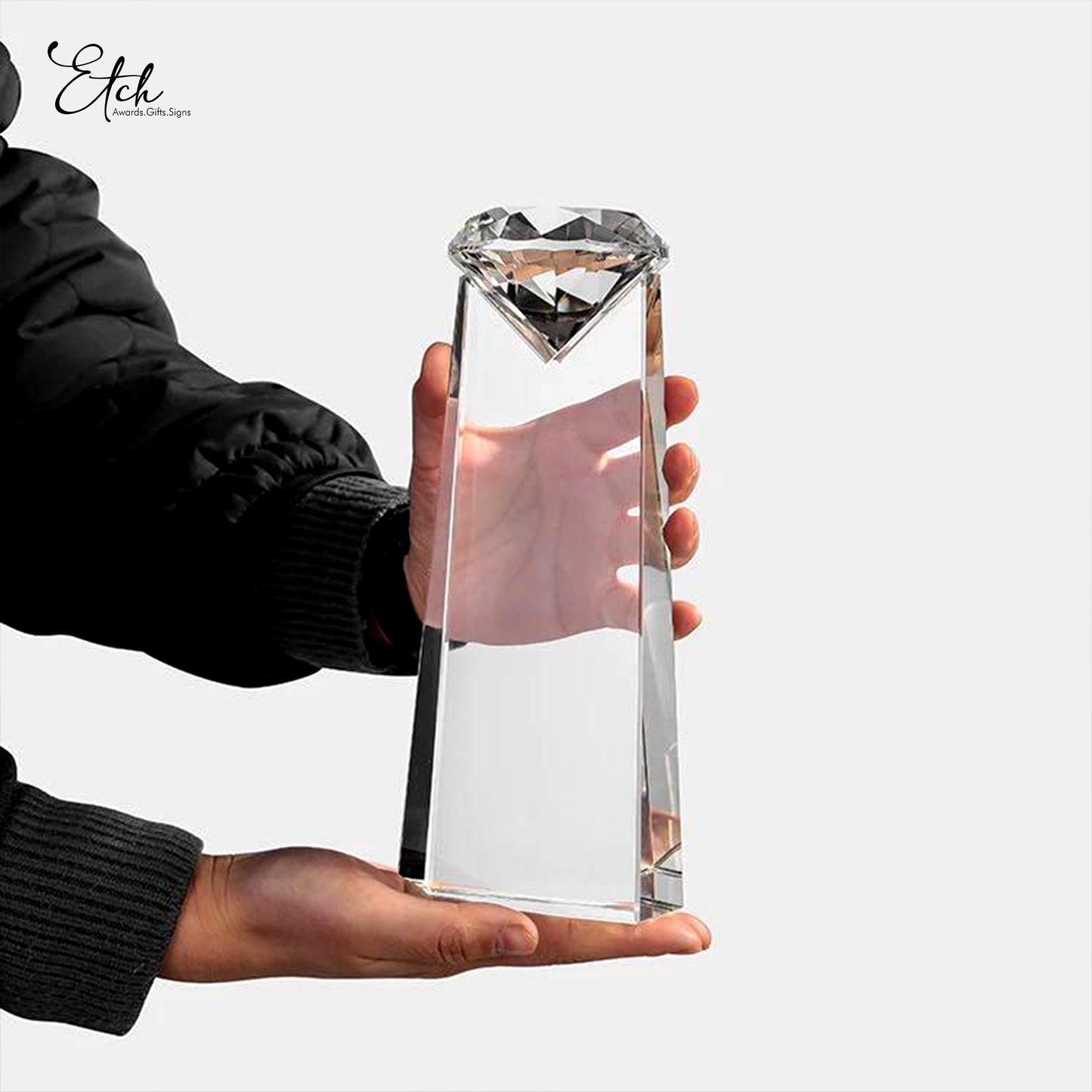 Diamond Design Crystal Plaque Award
