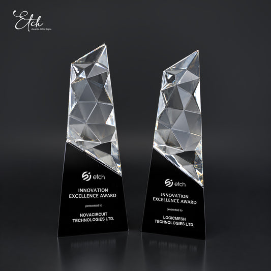 Reflective Peak Crystal Trophy Award