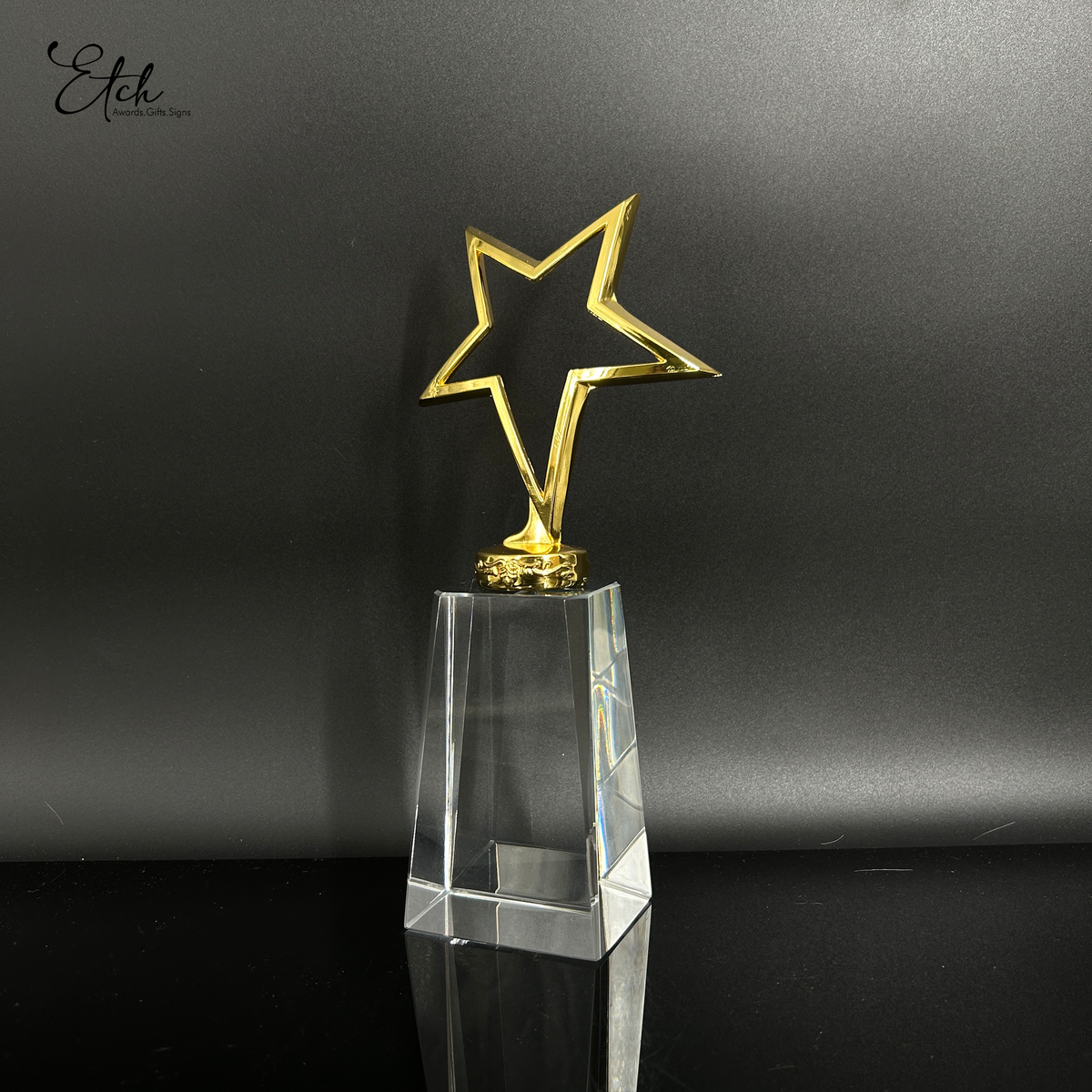 Small Star Trophy with Crystal Base