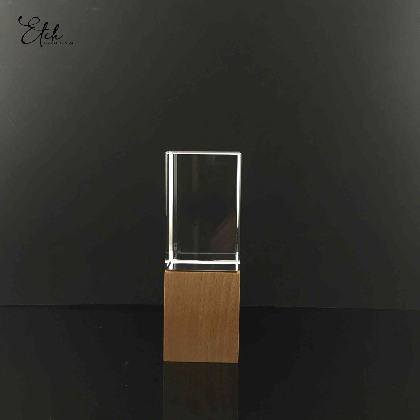 Square Crystal Wooden Trophy Award