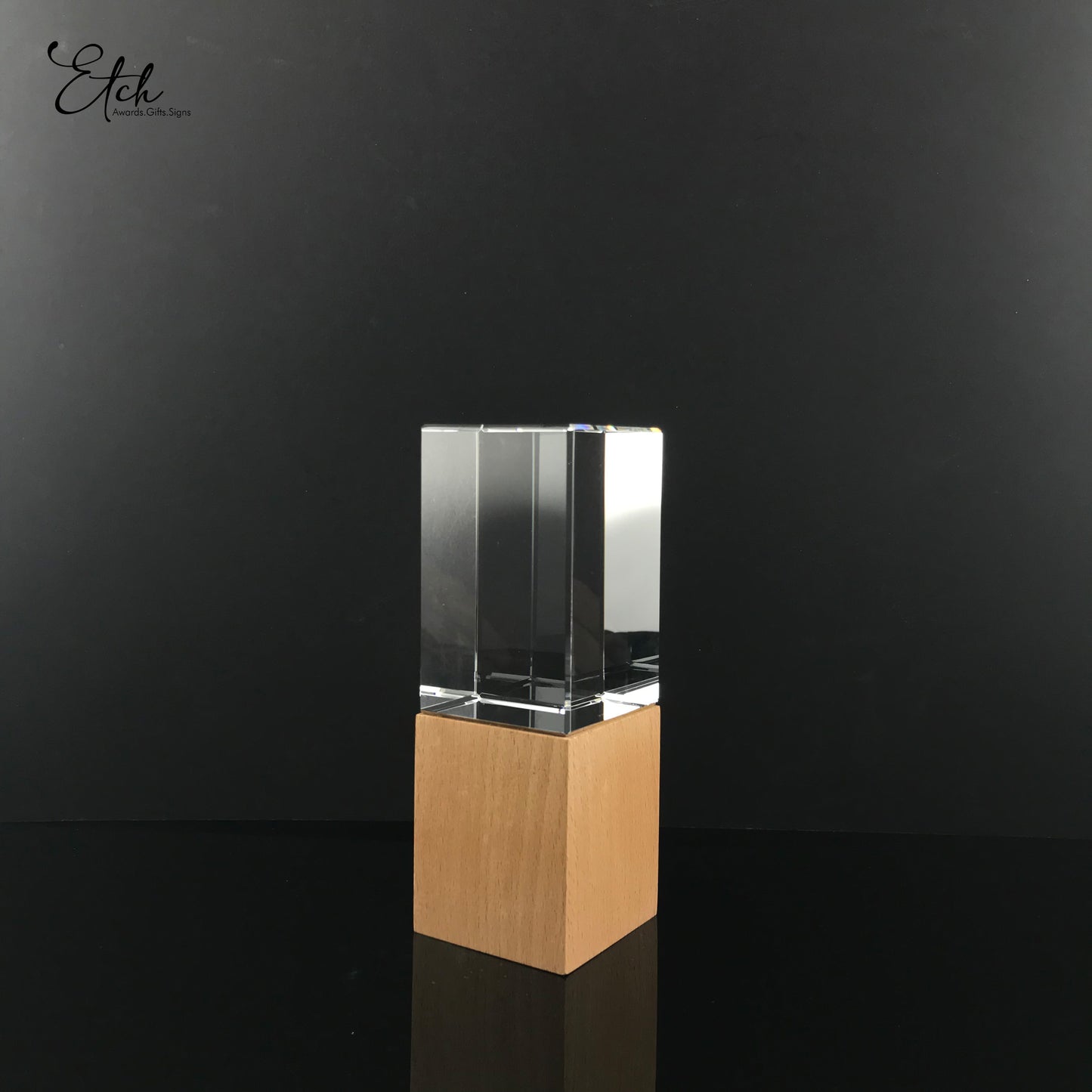 Square Crystal Wooden Trophy Award