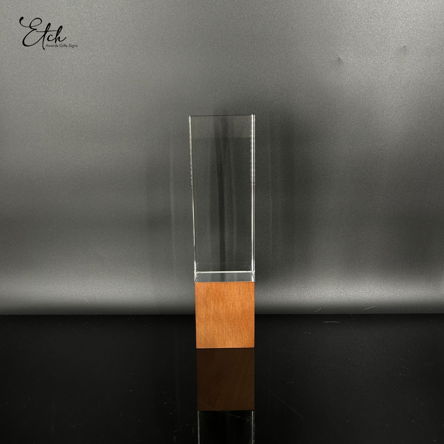 Square Crystal Wooden Trophy Award