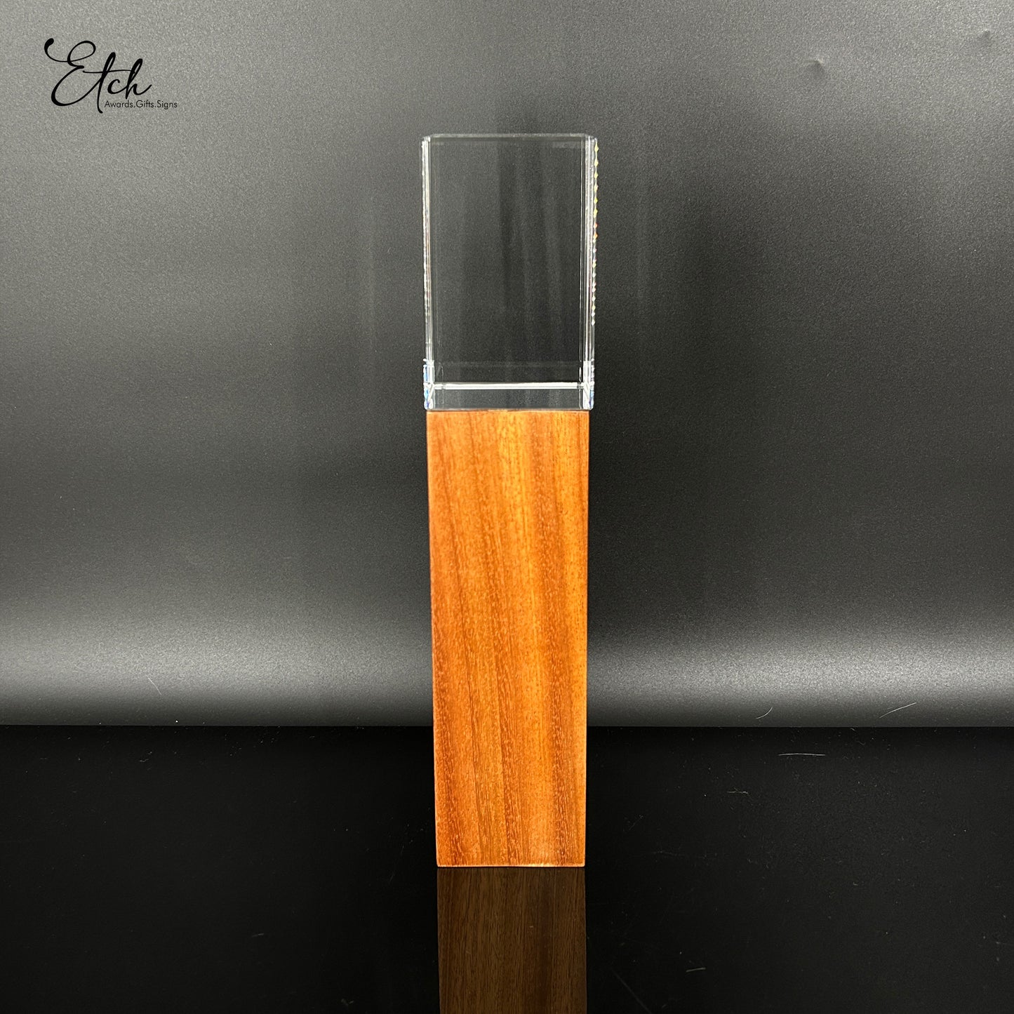 Square Crystal Wooden Trophy Award