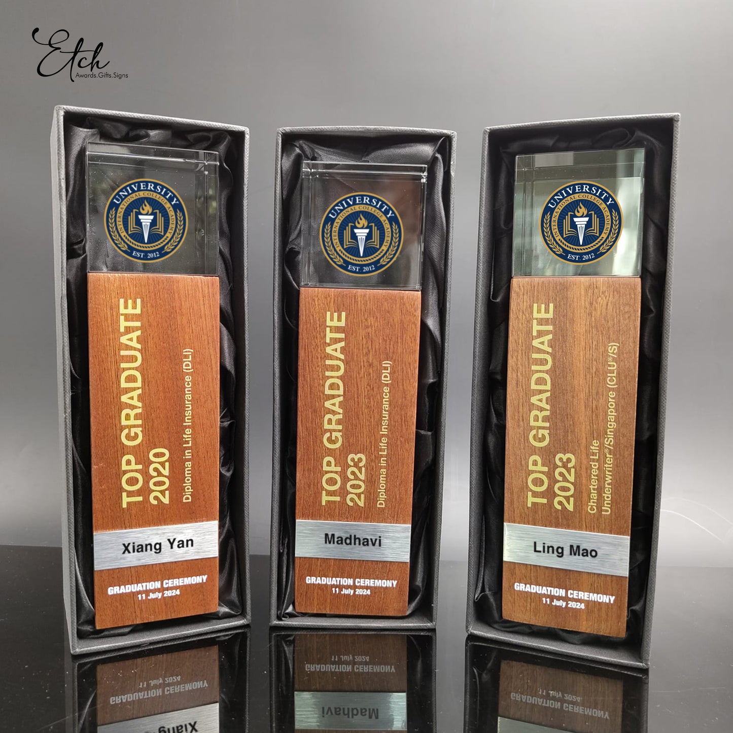 Square Crystal Wooden Trophy Award