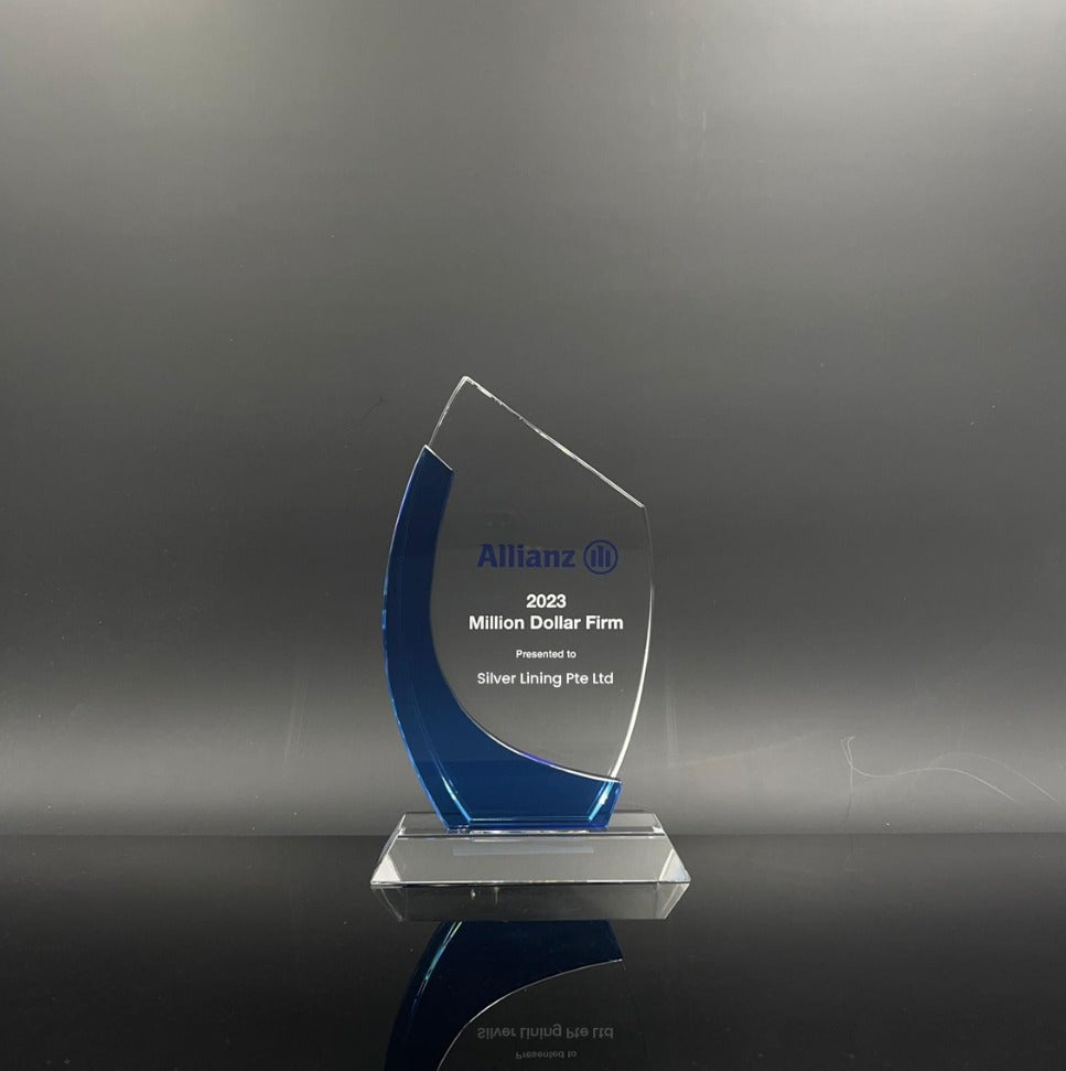 Ocean Blue Base Crystal Award